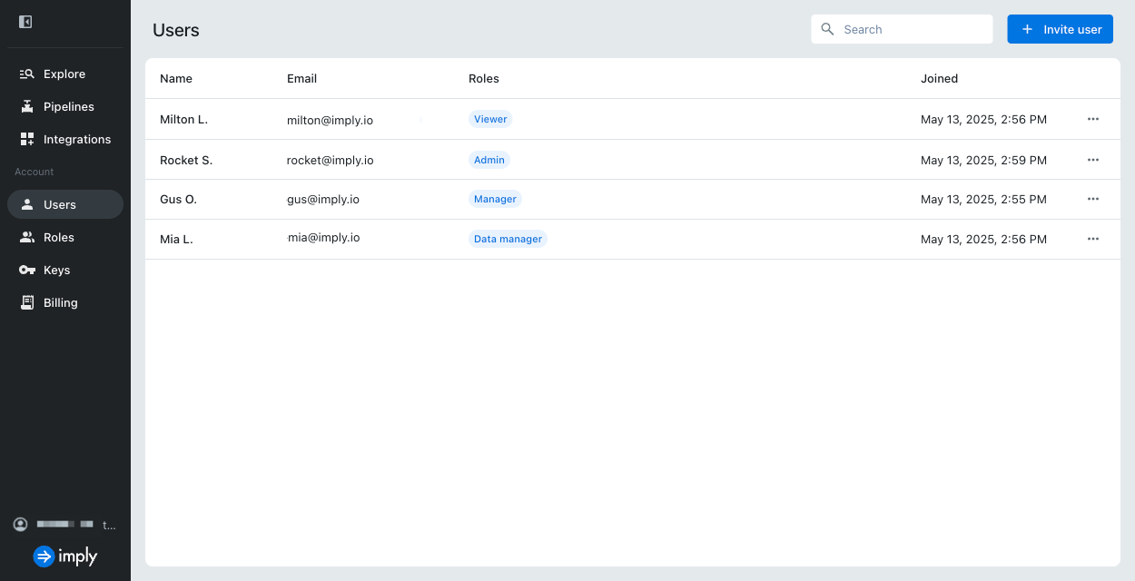 Users page