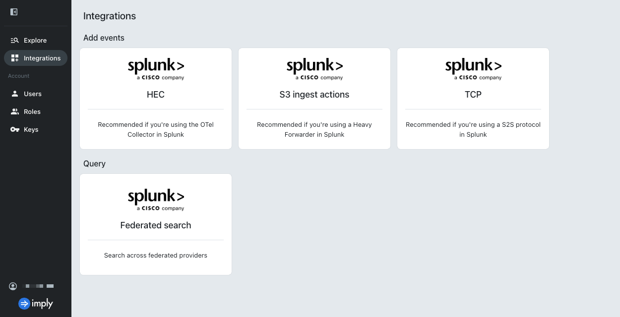 Integration page