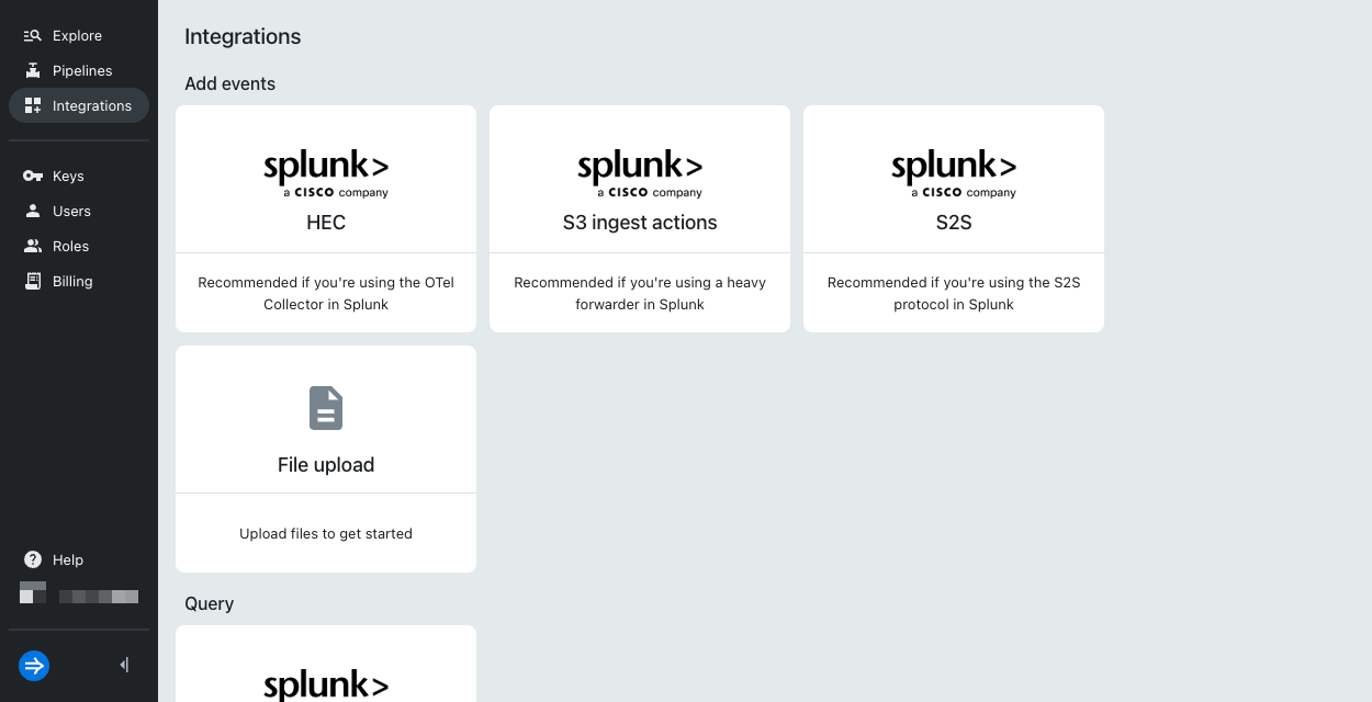 Integration page