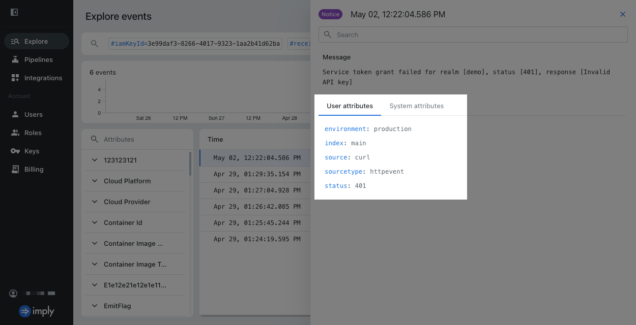 Event without processing