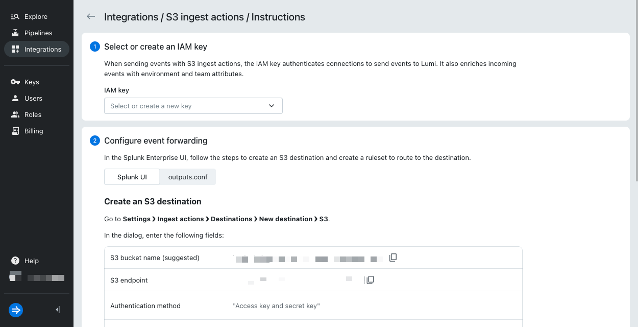 Integration page